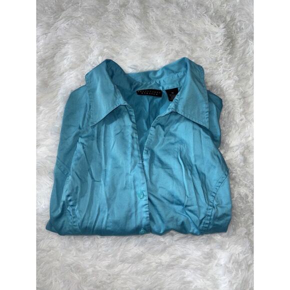 Apostrophe Stretch Women’s Sz. 14 Turquoise 3/4 Blouse. Pretty - Picture 7 of 7